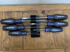 snap-on tools combination screwdriver set blue soft grip new USA