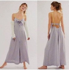 Free People Coming Home Romper Jumpsuit Womens M Purple Boho Prairie Cottagecore