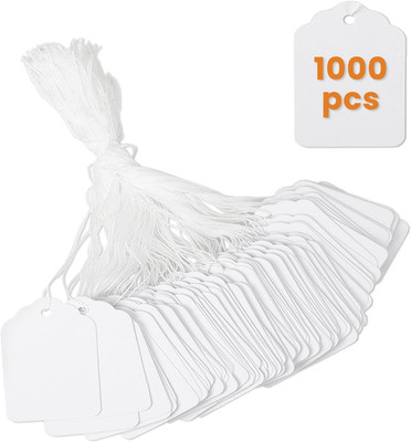 1.8X1.4 Inches  White Price Tags with String 1000 Pcs, 250 GSM Writeable Gift Ta