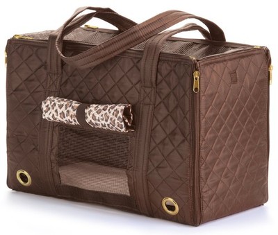 USEDNO RETAIL PACKAGING Sherpa Park Tote Pet Carrier Medium Brown