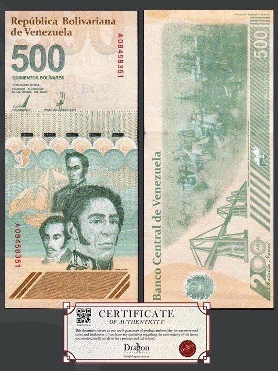 Venezuela 500 Digitales Qty: 1 Ea 2023 UNC 500 Million Bolivar - Foto 8