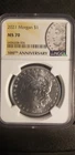 2021 $1 Morgan Silver Dollar 100th Anniversary. NGC MS70