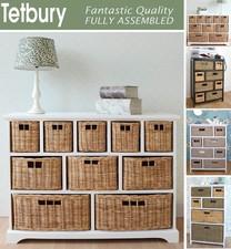Large White Basket Storage Unit,Wicker Drawers,Hallway, Kitchen,Bathroom storage