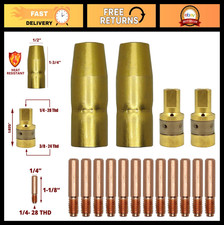 MIG Welding Gas Nozzle Tips Kit for Miller Hobart Guns, .030" Size, 10 Pcs