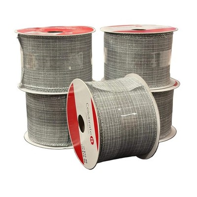 Celebrate It Wired Silver Mesh Ribbon   Christmas & Easter (2.5'' × 20 ft)