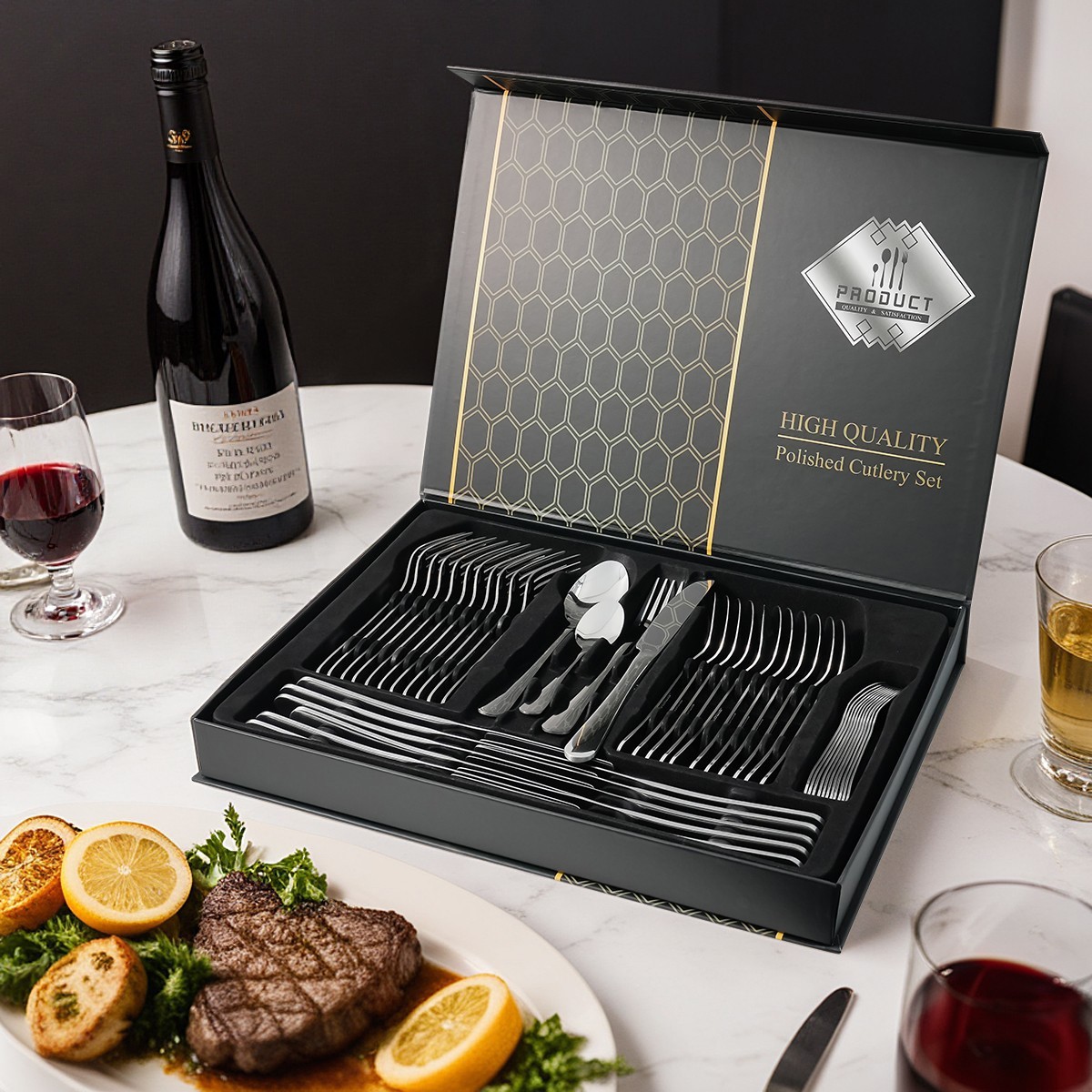 Besteckset 48 teilig für 12 personen besteck essbesteck tafelbesteck edelstahl