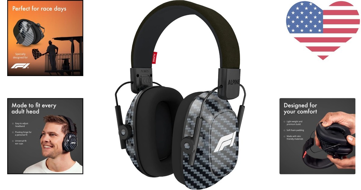 Comfortable 22 dB F1 Racing Earmuffs - Sustainable Design for 