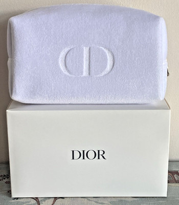 Dior Samt Kosmetiktasche Tasche weiß Prestige Reise Kosmetik Geschenktasche neu unbenutzt
