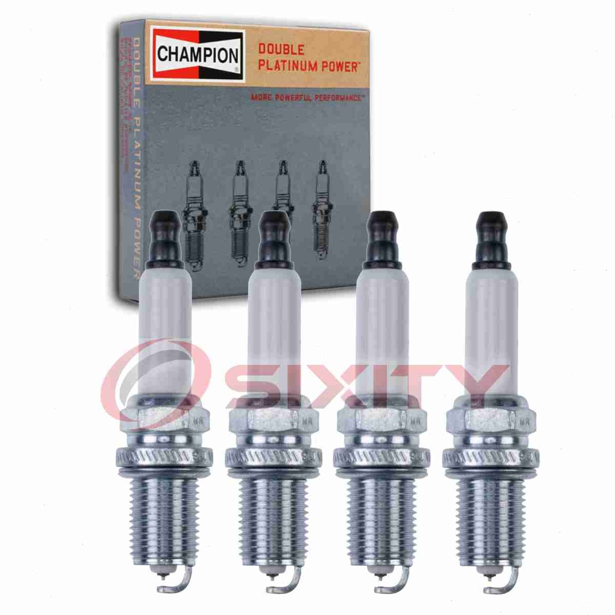 4 pc Champion Double Platinum Spark Plugs for 2000-2004 Volvo V40 1.9L L4 di