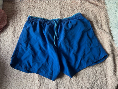 IDENTIC Herren Badeshorts Blau XL 100% Polyester Kordelzug Taschen Mesh-Futter