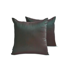 Green & Red Art Silk Throw Pillow Covers, 16"x16" (Pack of 2)-Green Red Luxury