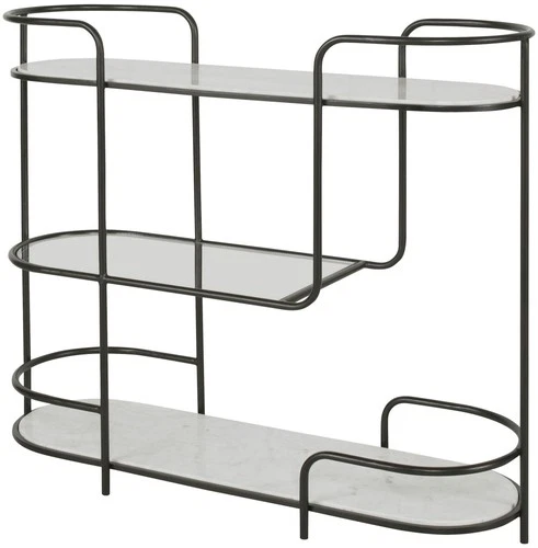 Uttermost 25174 Trolley Bar 14"W Marble Top and Iron - White - Picture 6 of 7