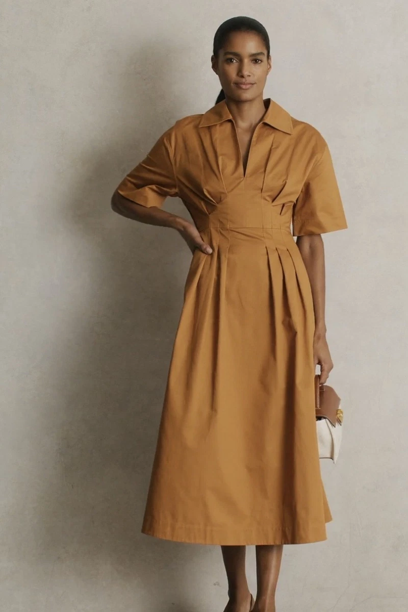 knee length dresses for ladies Allista Poplin Smocked Midi Dress main image 1