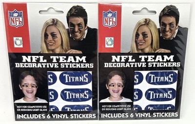 Tennessee Titans Face Stickers 12 Total (2 Pack)   Titan Logo NFL Eye Black