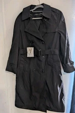 Garrison Collection Defense Logistics Agency women's black army trench coat  