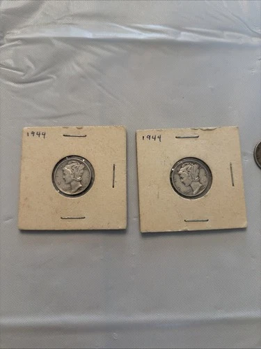 Lot Of 6 Circulated Ungraded 1944 Liberty Dimes