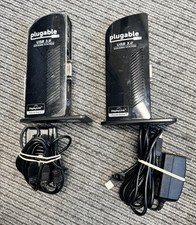 Lot of 2 Plugable USB 3.0 Universal Docking Station Dual Monitor UD-3900