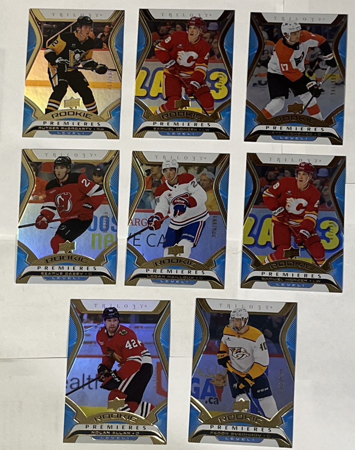 24/25 UD Extended Series-Lot Of 8 Trilogy Level 1 Rookie Premieres Cards-See Pic