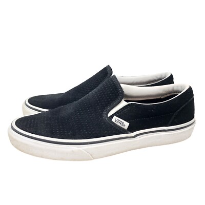 Vans Black Perf Suede Classic Slip On Womens Mens