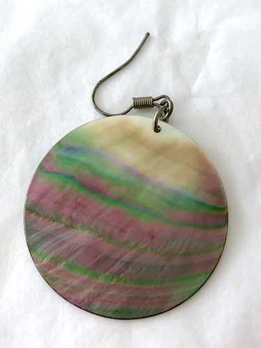 PAUA ABALONE SHELL Round Earrings - Picture 4 of 7