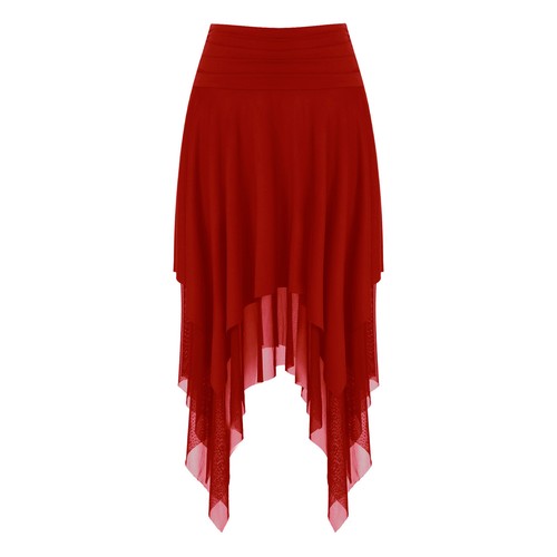 Women's Sheer Lace Up Wrap Dance Skirt Solid Color High Waist Flowy Midi Skirt - Picture 132 of 134