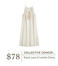 NWT Collective Concepts x StitchFix Kasie Ivory Lace Crochet Halter Dress Size M