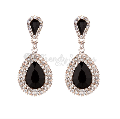 Women Girls Gold Plated Teardrop CZ Dangle Drop Stud Earrings Jewellery Gift UK - Picture 9 of 12