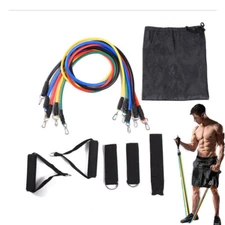 11pcs/set Resistance Exercise Band Set Yoga Pilates Abs Exercise Fitness Bands