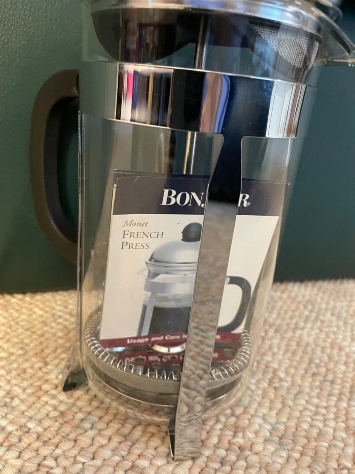 CAFETERA PRENSA FRANCESA BONJOUR, JARRA DE CRISTAL Y MARCO METÁLICO, INSTRUCCIONES Foto 3 de 3