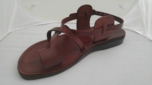 Romain Biblique Chaussures De Jésus Sandales En Cuir Marron Pour Hommes 36-50 - Imagen 3 de 4