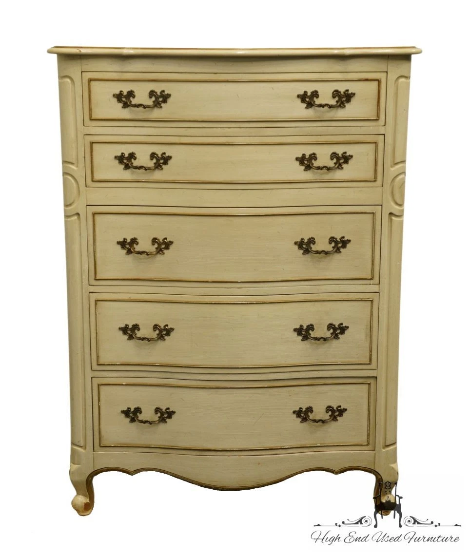 DREXEL FURNITURE Off White Cream Painted French Provincial 36