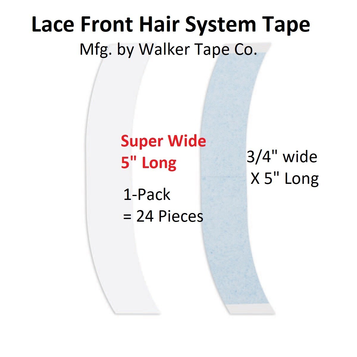 Lace Front Hair System Tape By Walker Tape SUPER WIDE Shape C 1