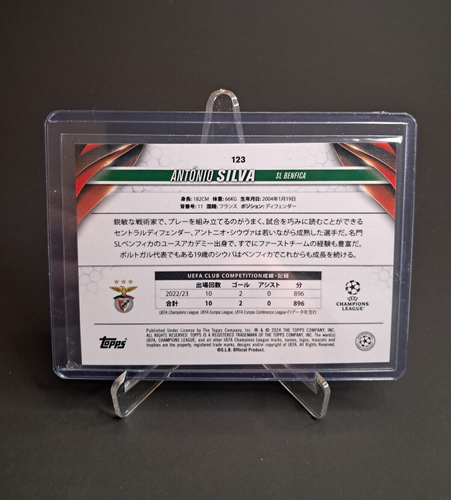 2023-24 Topps Cromo Japón UEFA Antonio Silva #123 Futuras Estrellas Flor de Cerezo - Imagen 2 de 2