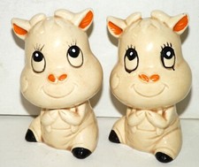 Pigs Piggy s Salt and Pepper Shakers Made Japan Anthropomorphic 1970 s 3.5  Vtg