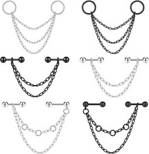 16g 14g Stainless Steel Industrial Barbell Piercing Cartilage Earrings Jewelry