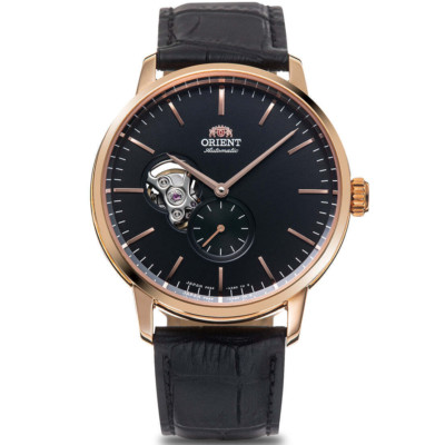 ORIENT Contemporary RN-AR0103B Automatikuhr schwarzes Zifferblatt Lederband 4...