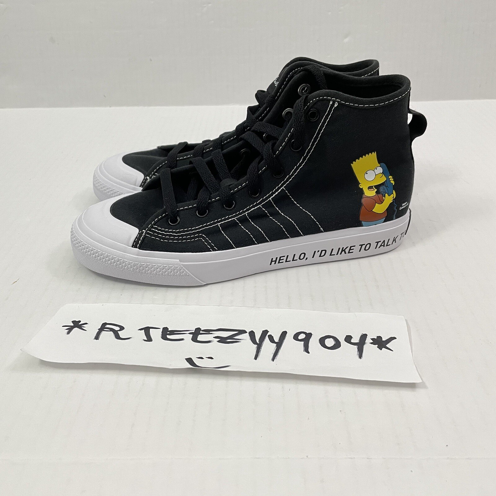 Boys Size 6.5 | Adidas The Simpsons Nizza Hi Top J Pranks On Moe Shoes GZ3538 image 3
