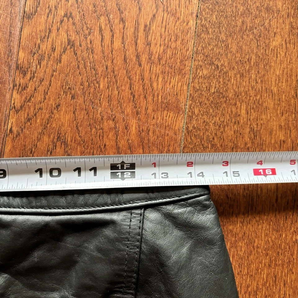 Falda Lápiz De Colección Años 90 Cuero Negro Talla M (11/12) Vaquera Occidental Motociclista Grunge Foto 4 de 4