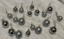 Holiday Time 19 Shatterproof Mini Plastic Silver Ball Christmas Ornaments