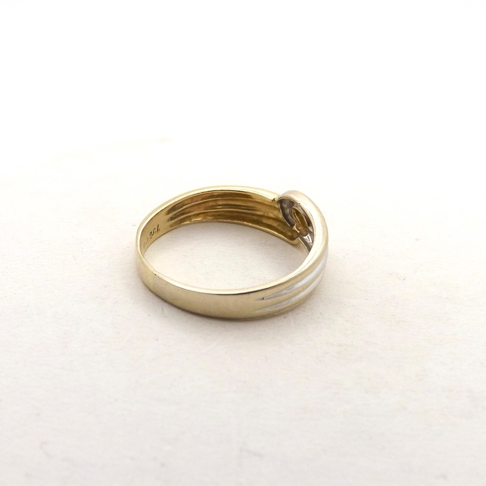 18k Gold Safety Pins Paper Clips Ring Wedding Band Italy 750 Two Tone ...