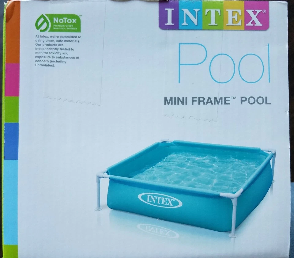 Intex Mini Frame Pool 48"x48" Square Kinder Wading Kiddie Swimming Pool Blau [NEU] - Bild 3 von 4