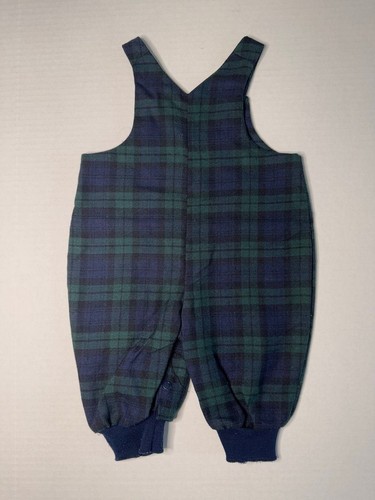 VTG Irish Babies Overalls St Patrick Embroidered Plaid Size 6 - 9 Months (Bx 22) - Picture 2 of 5