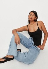 Missguided Strappy Cami Bodysuit Black Size U.S. 2 New With Tags