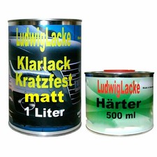 Klarlack 1,5 Liter Set 2K Klarlack MATT und H...
