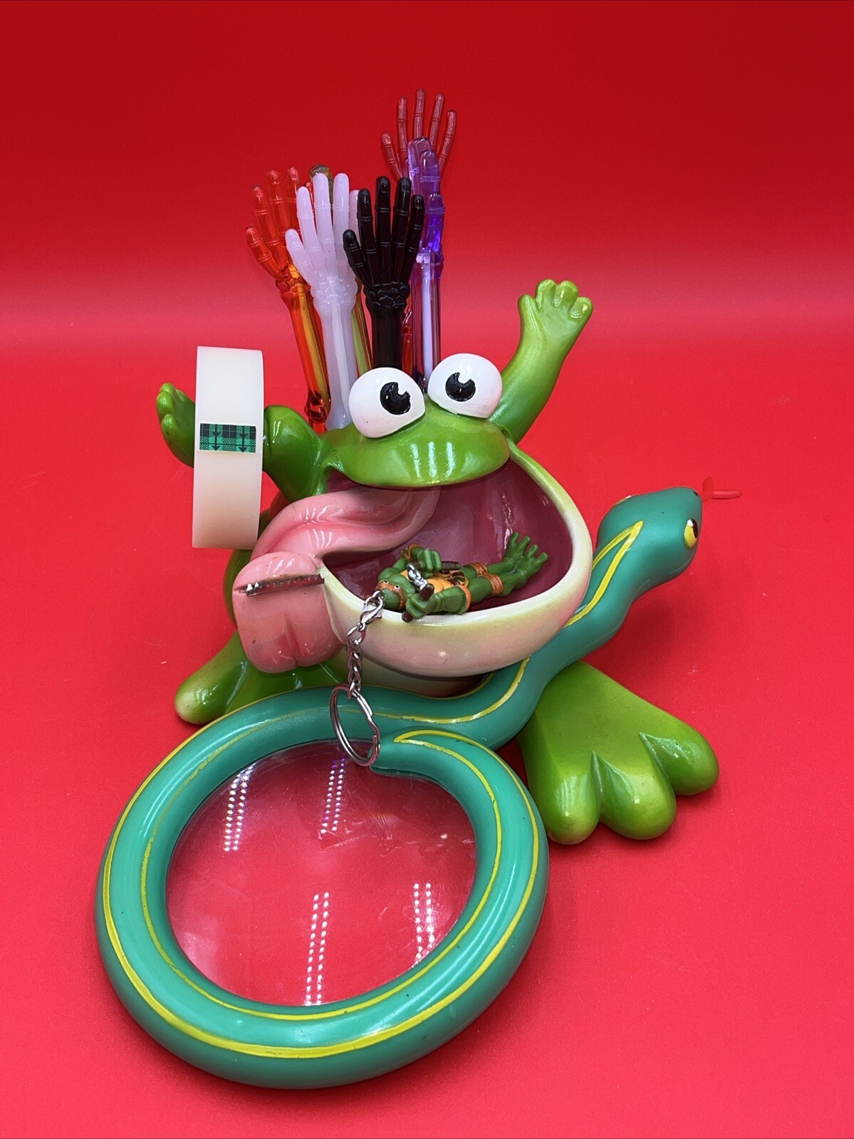 Frog Tape Dispenser Pen Paperclip Holder 5