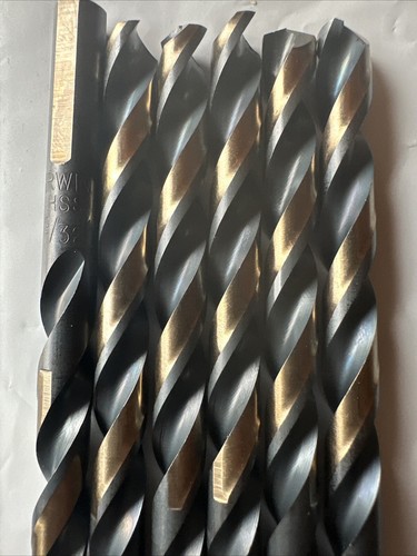 Irwin Lot of 6~ 3019018B 9/32-Inch Black and Gold HSS 135-Degree Jobber Length - Afbeelding 6 van 7