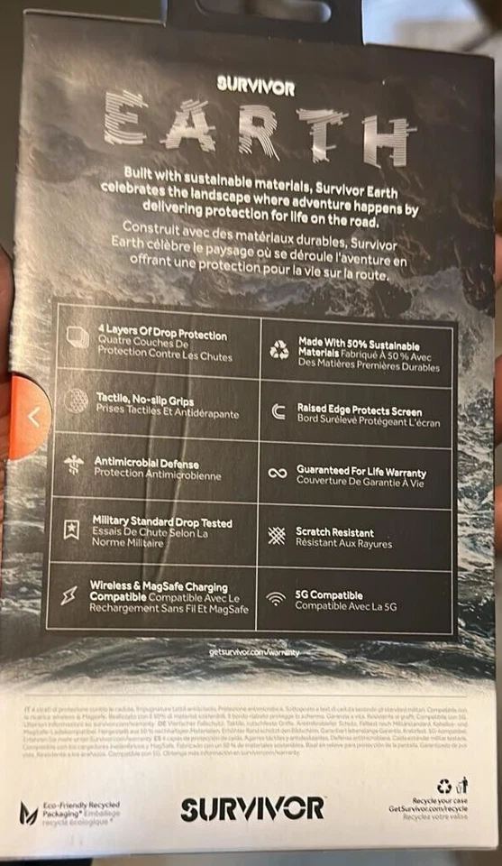 Funda híbrida Griffin Survivor Earth Series para iPhone 13 Pro Max - Negra Foto 2 de 4