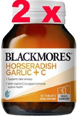 2 x Blackmores Horseradish Garlic + C Super Strength 50 Tablets Sinus  support | eBay