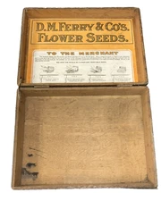Antique 1906 D.M. Ferry & Cos Flower Seeds Counter Display Box—Solid Oak