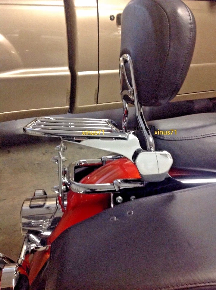 Harley TWO UP багажник для съемного пассажирского Sissy бар вертикальный 98 до 08 - Изображение 2 из 4